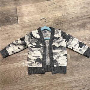 Gap Kids Camo Cardigan Sweater - Gray